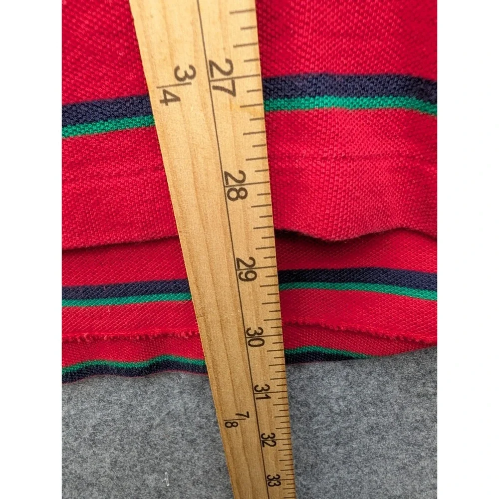 Ralph Lauren Men's Polos Shirt Medium Red Blue Green Stripe Short Sleeve